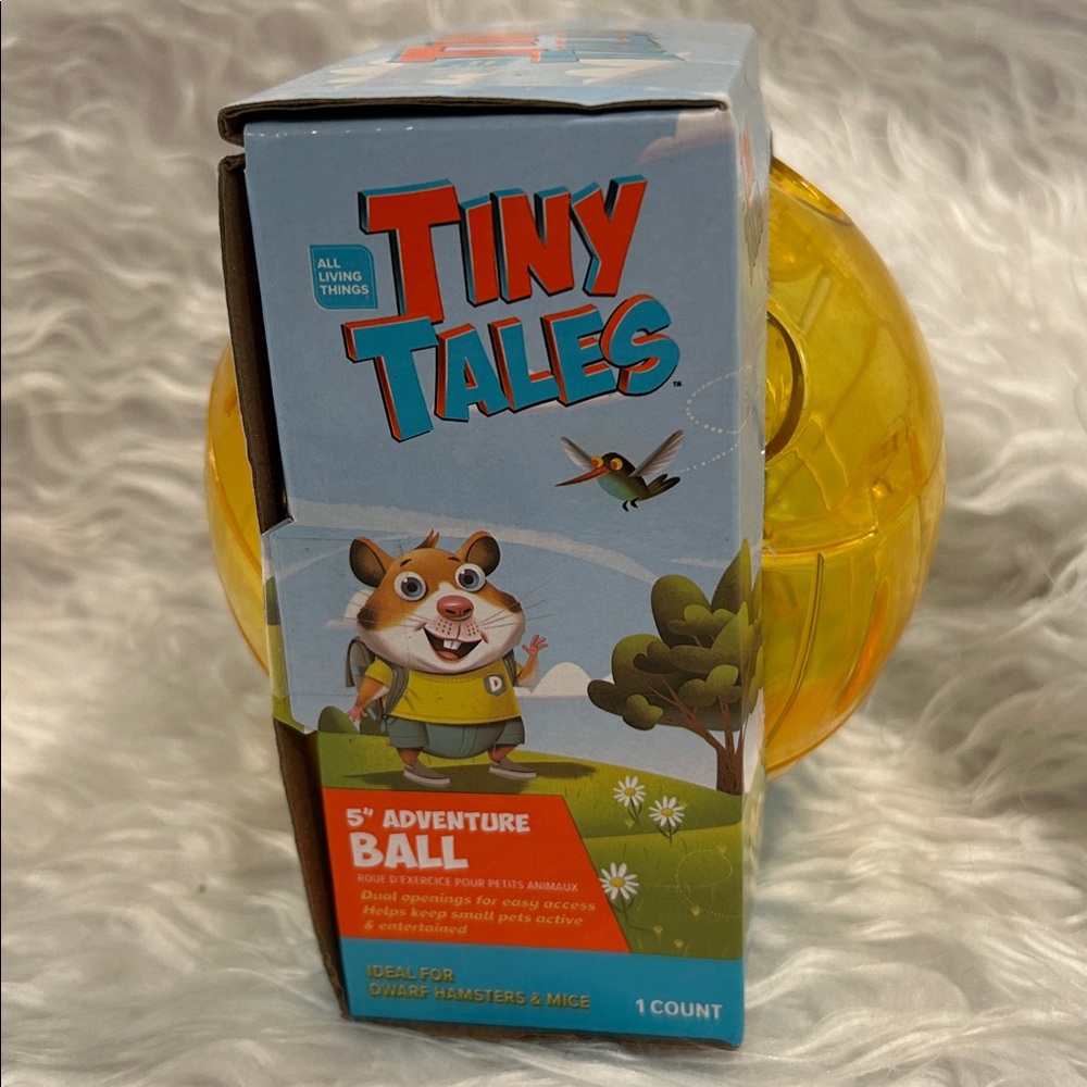New Pet Exercise Ball All Living Things® Tiny Tales™ Yellow 5” Hamsters & Mice - Picture 2 of 3
